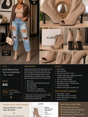 ALDO Millania Taupe Peep Toe Sock Ankle Boots